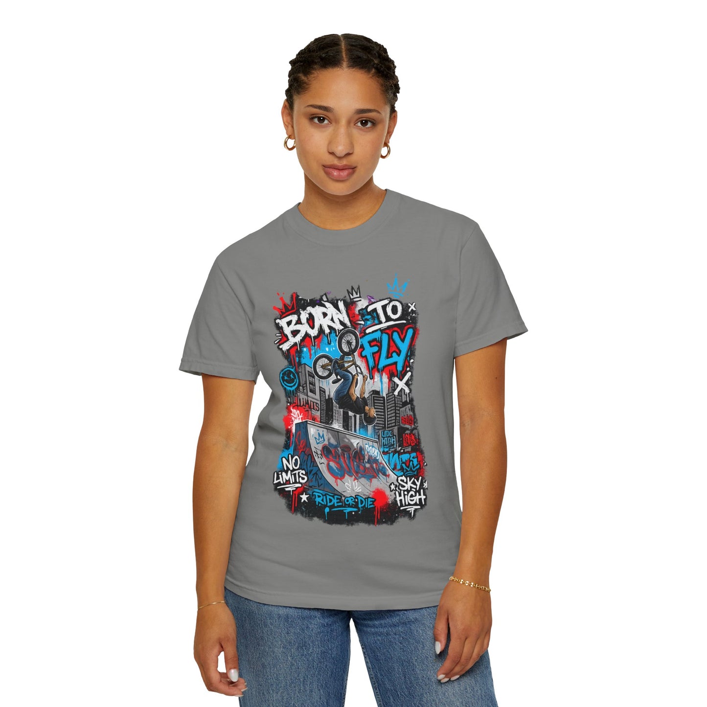 Born to Fly BMX Graffiti T-Shirt | Skate Bike Street Art Tee