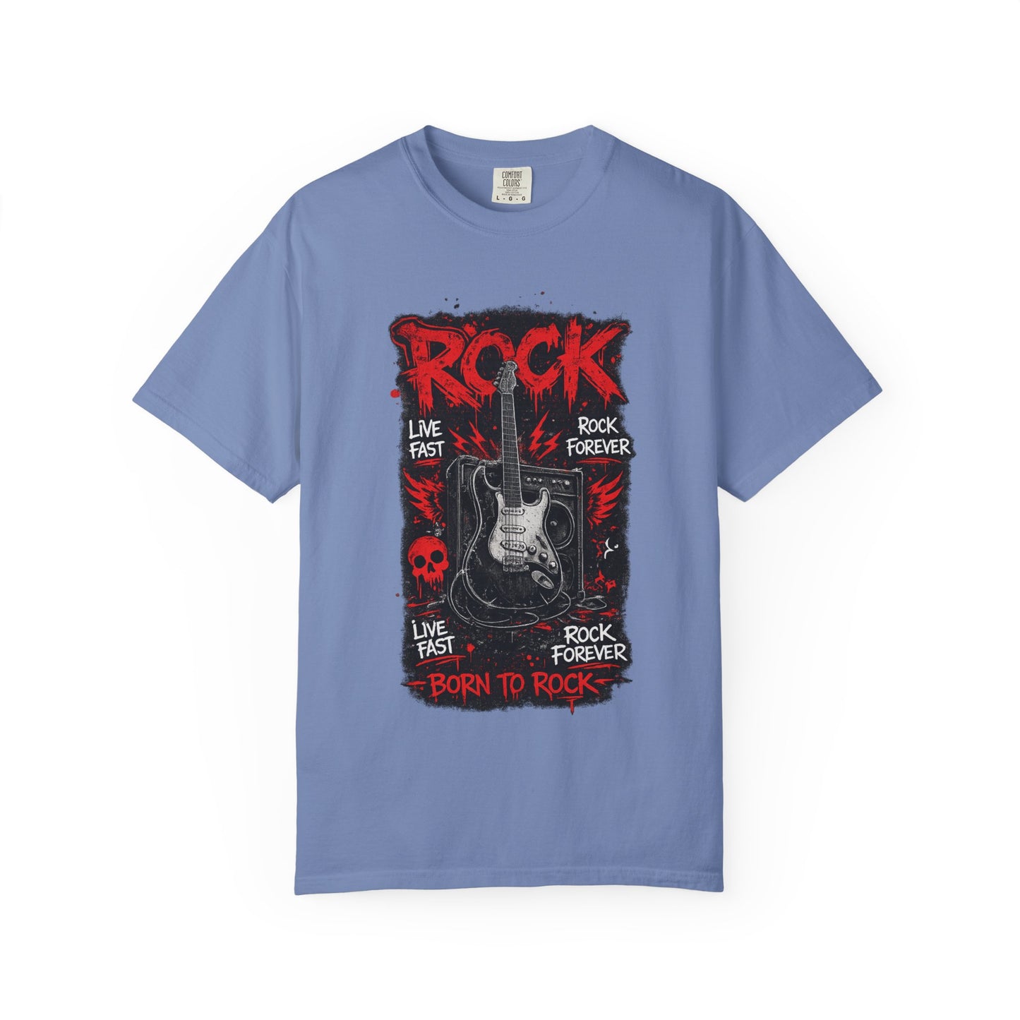 Rock 'Born to Rock' Guitar Graphic T-Shirt