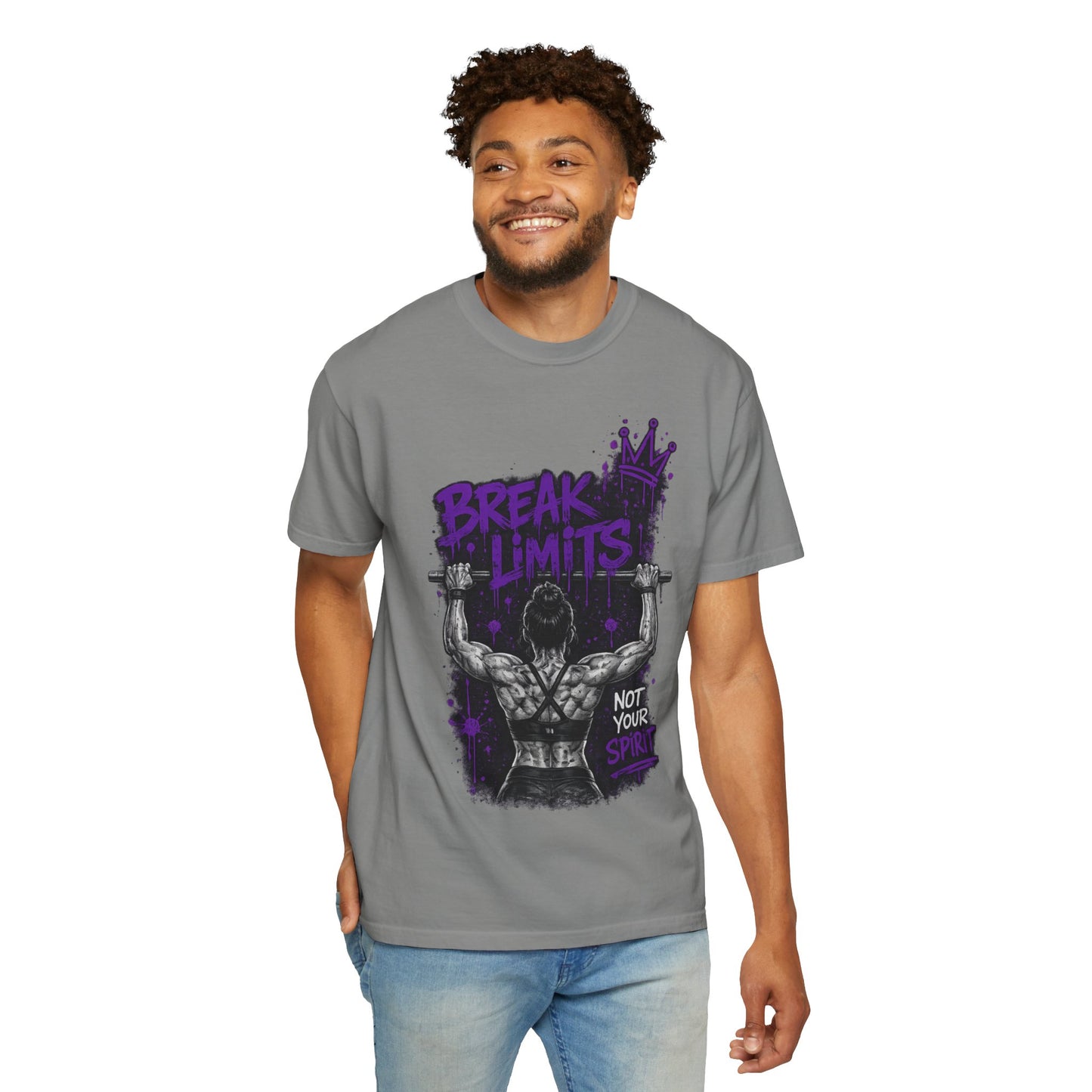 Break Limits Weightlifting T-Shirt – "Not Your Spirit" Gym Tee