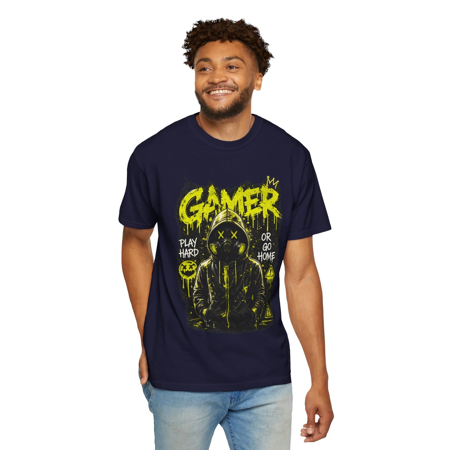 Gamer Graphic T-Shirt — "Play Hard or Go Home" Neon Streetwear