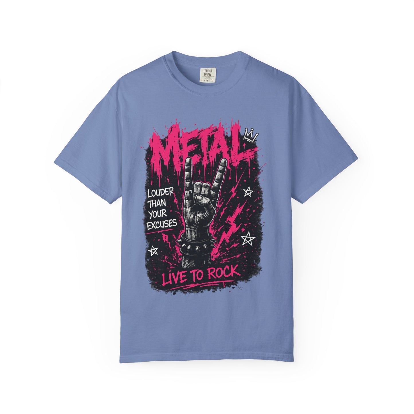 Metal "Live to Rock" T-Shirt — Louder Than Your Excuses Music Graphic Tee