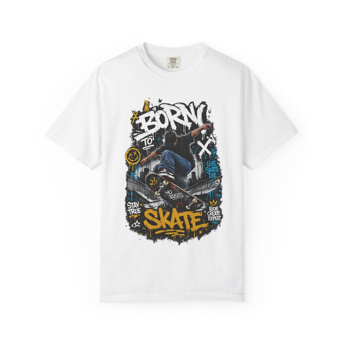 Born To Skate graphic tee | Skateboarder street art T-Shirt