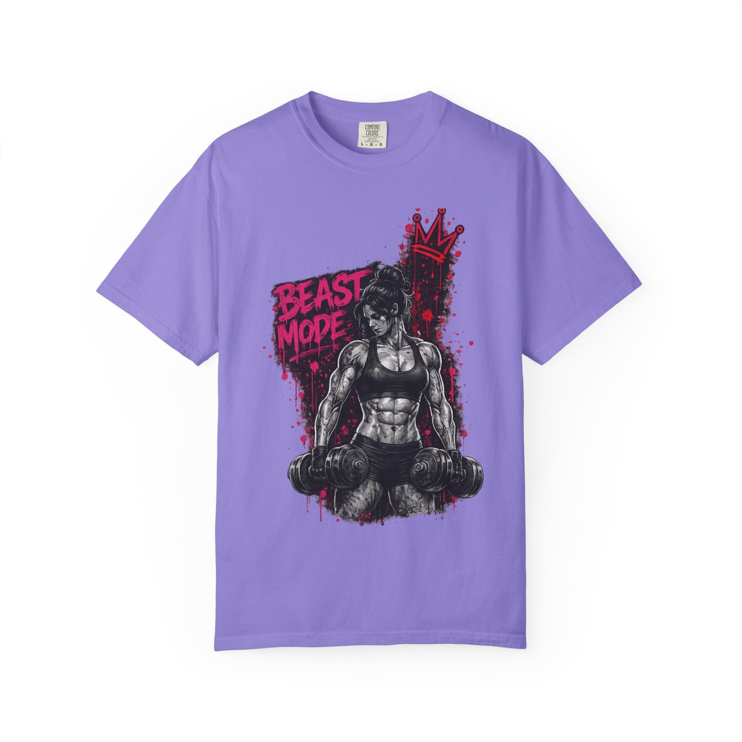 Beast Mode Crown T‑Shirt — Women's Fitness Graphic Tee