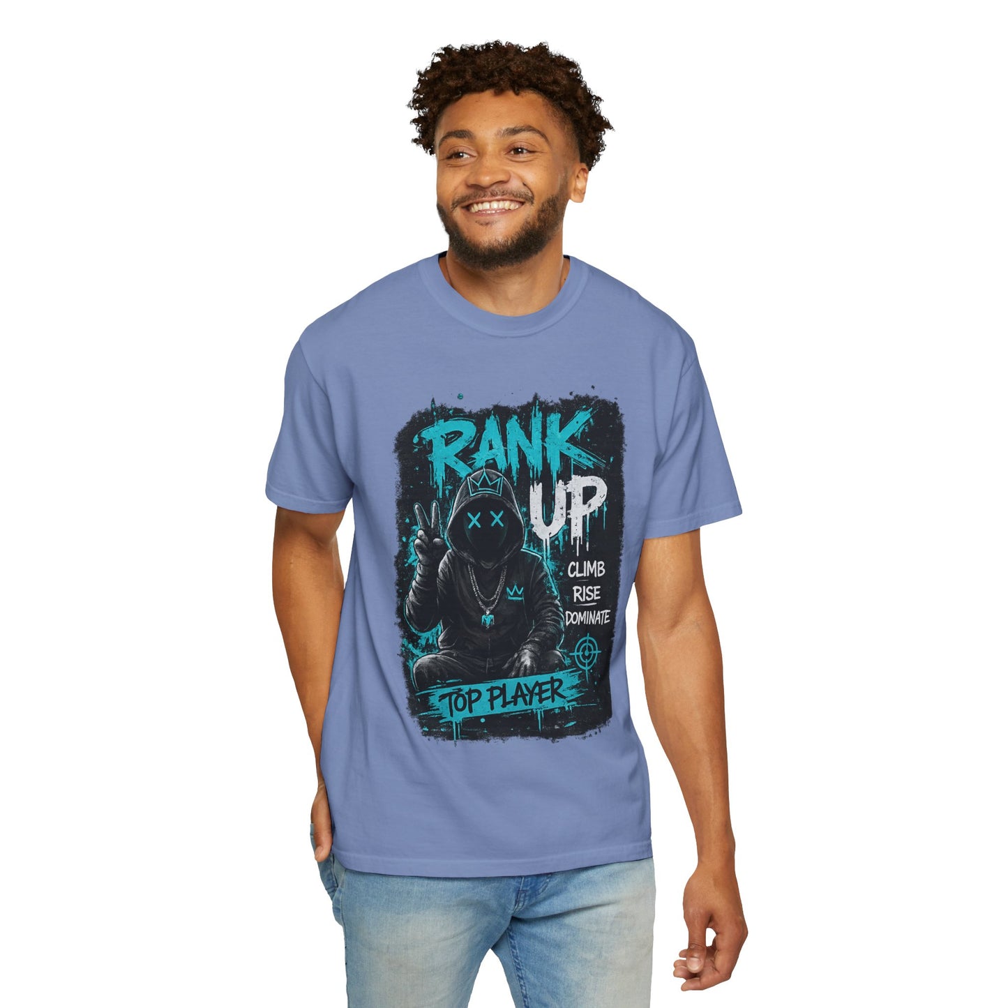 Rank Up Gaming T-Shirt — "Top Player" Gamer Graphic Tee