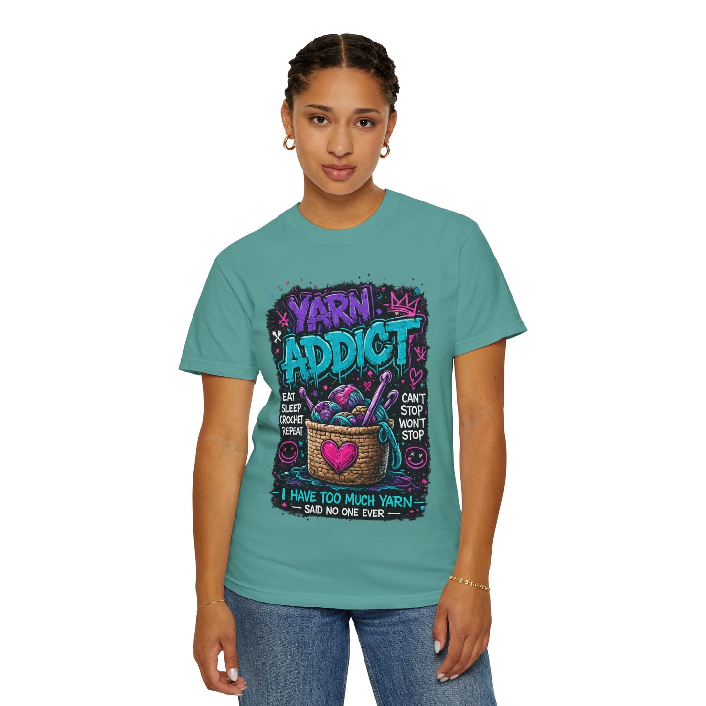 Yarn Addict T-Shirt — Funny Knitting & Crochet Gift Tee