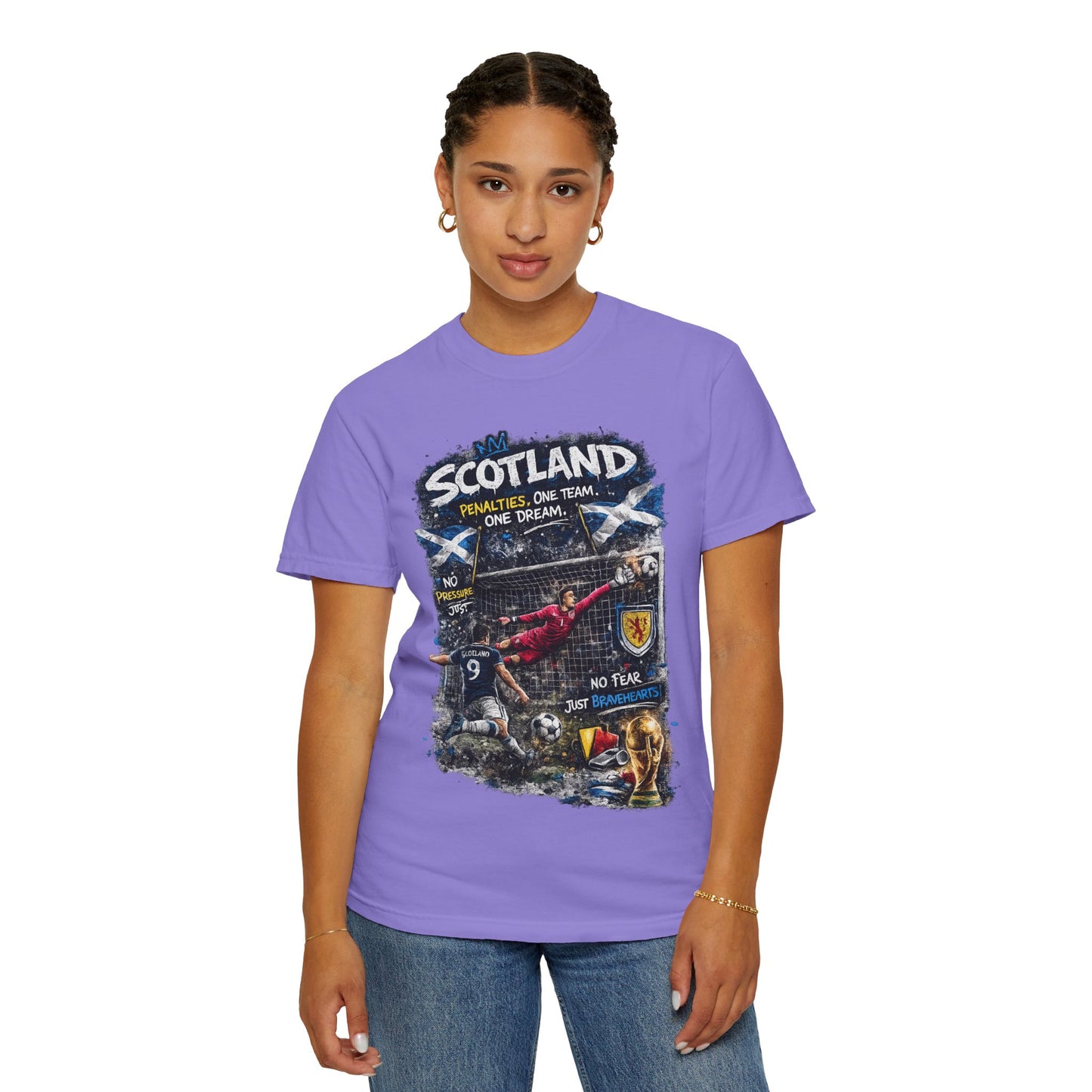 Scotland Football Montage T-shirt | Soccer Scottish Crest, Goalkeeper Dive