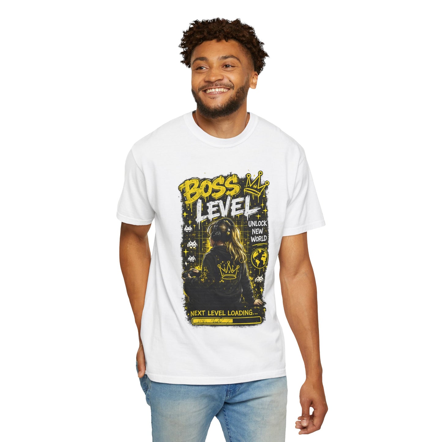 Boss Level T-Shirt — "Boss Level: Next Level Loading" Graphic Tee for Gamers & Leaders