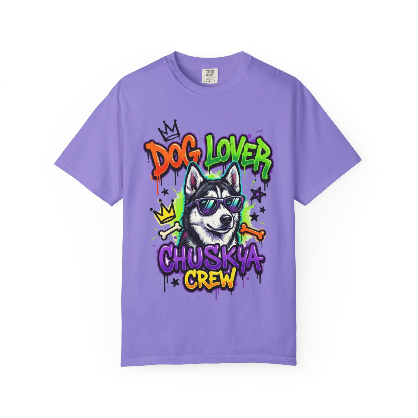 Dog Lover Husky Crew T-Shirt — Graphic Cool Husky Tee for Pet Owners