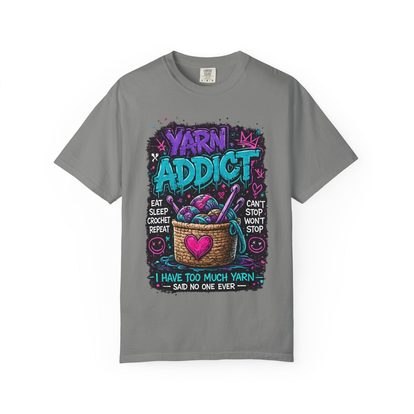 Yarn Addict T-Shirt — Funny Knitting & Crochet Gift Tee