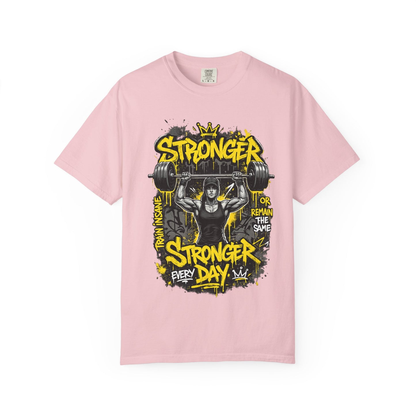 Stronger Every Day weightlifter graphic tee