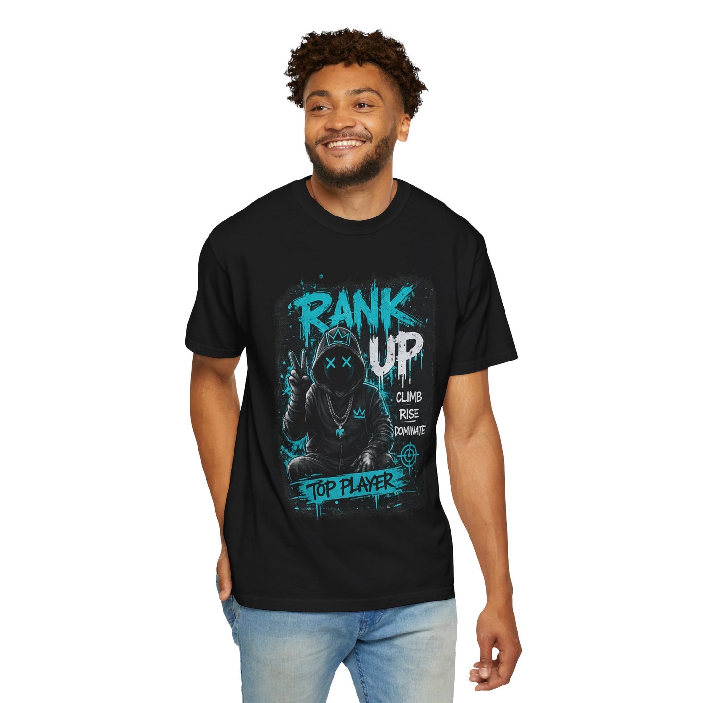 Rank Up Gaming T-Shirt — "Top Player" Gamer Graphic Tee