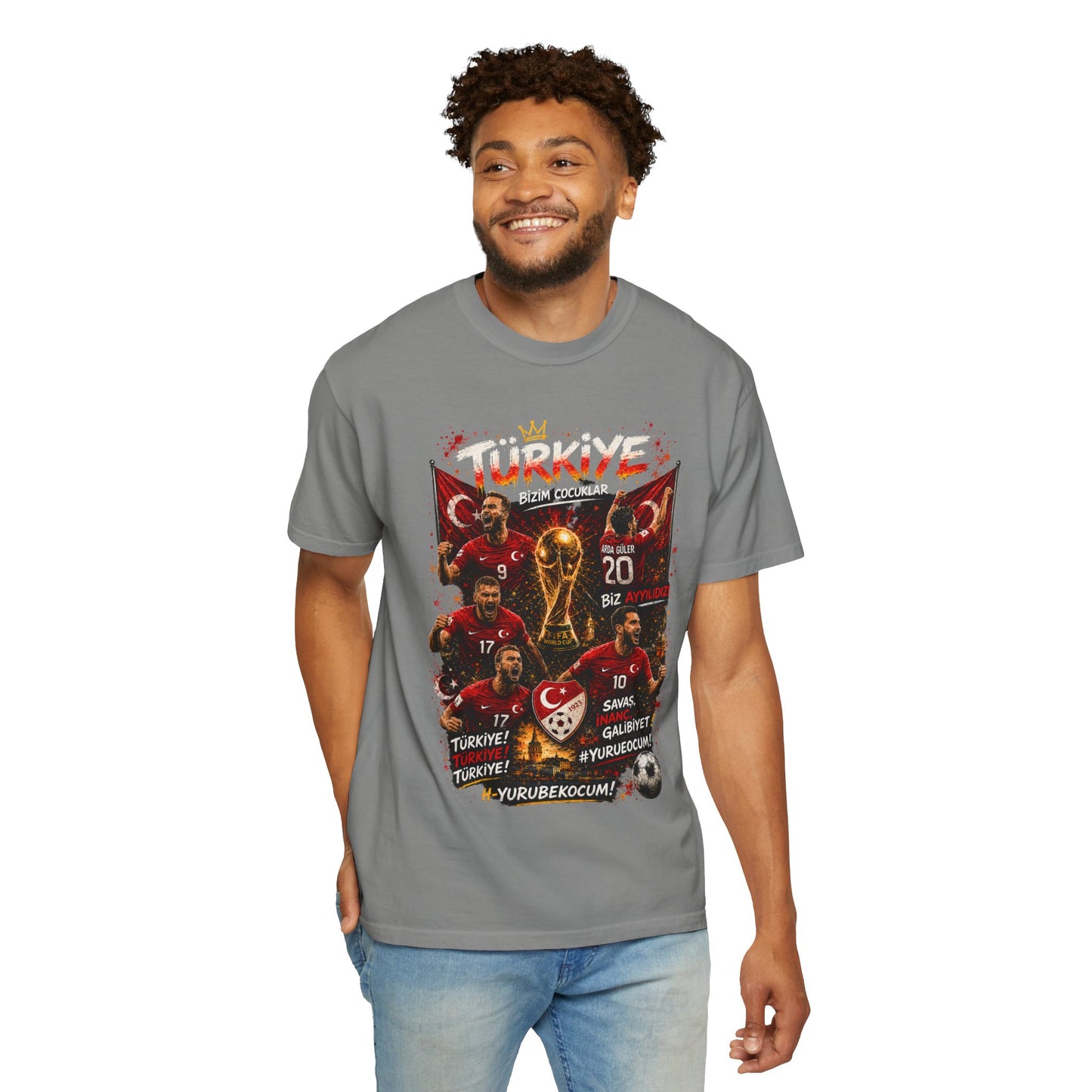 Turkey Football Champions T-Shirt | World Cup Trophy, Players, Turkish Flag