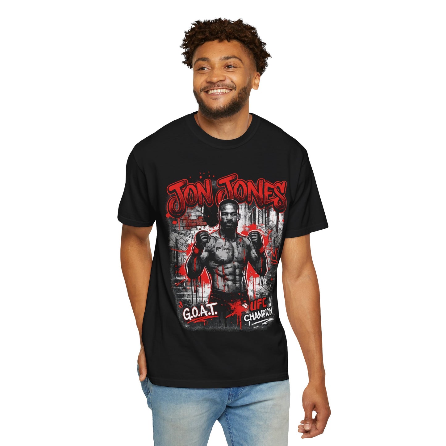 Boxing Champion Graphic T-Shirt — 'G.O.A.T. UFC Champion' Streetwear Tee