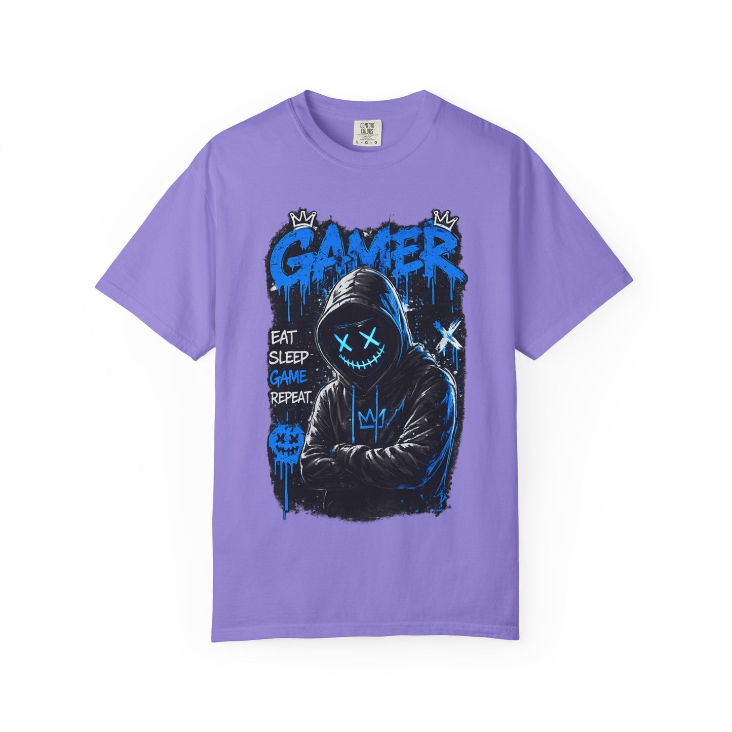 Gamer Hoodie Graphic T-Shirt — "Eat Sleep Game Repeat" Streetwear Tee
