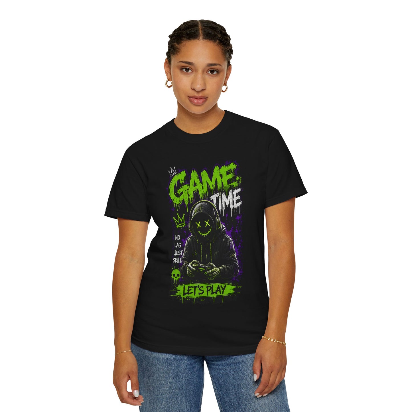 Gaming Graphic T-Shirt — "Game Time: Let’s Play" Neon Gamer Tee