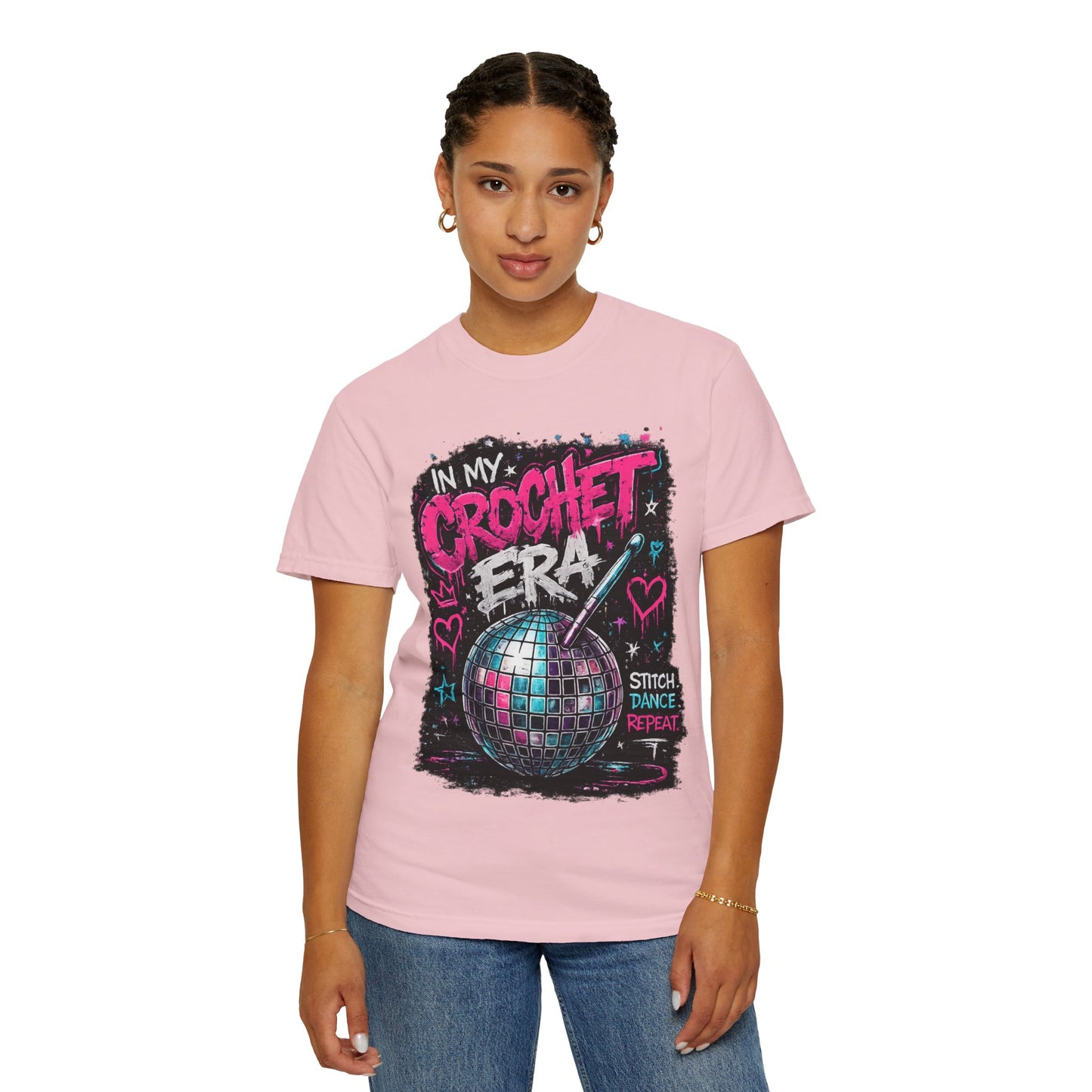 In My Crochet Era T-Shirt — Retro Disco Crochet Graphic Tee