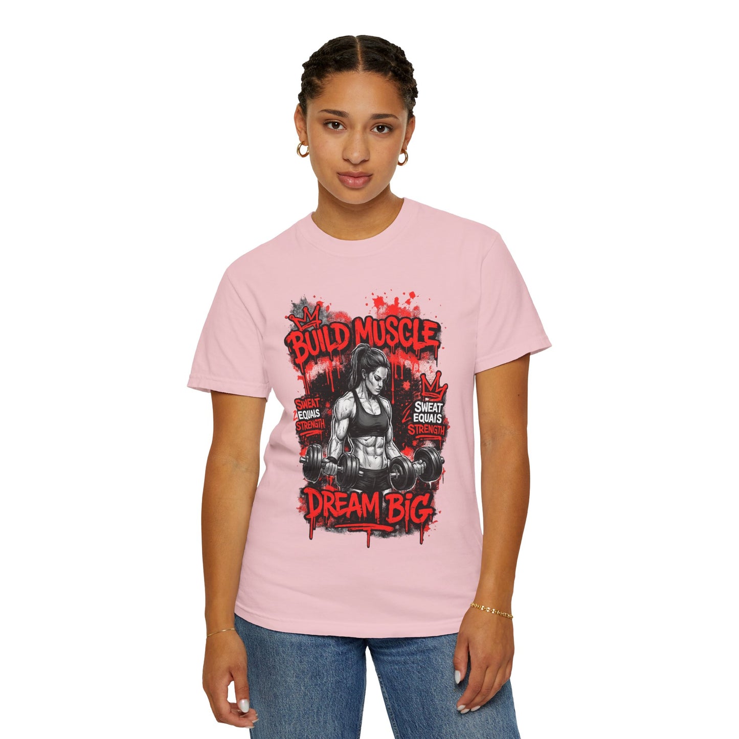 Build Muscle Dream Big T-Shirt — Fitness Motivation Gym Tee