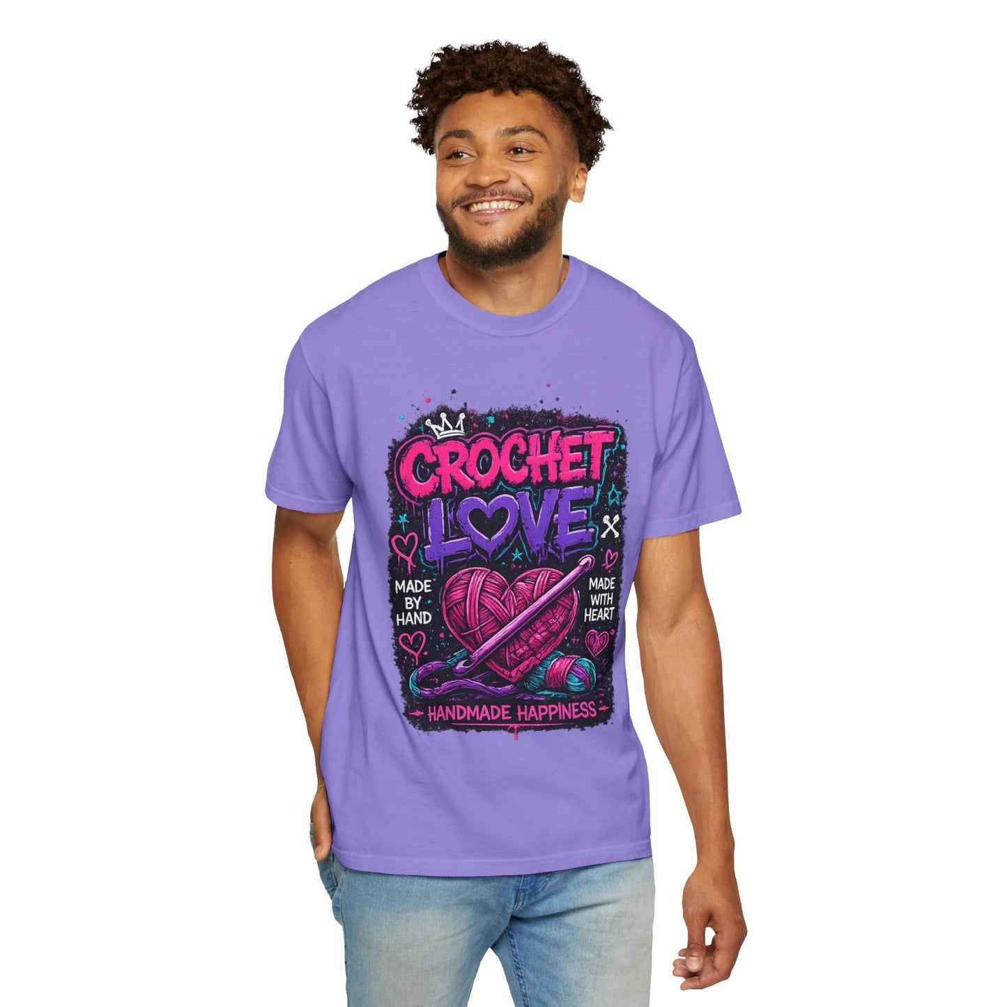 Crochet Love T-Shirt — Handmade Happiness Graphic