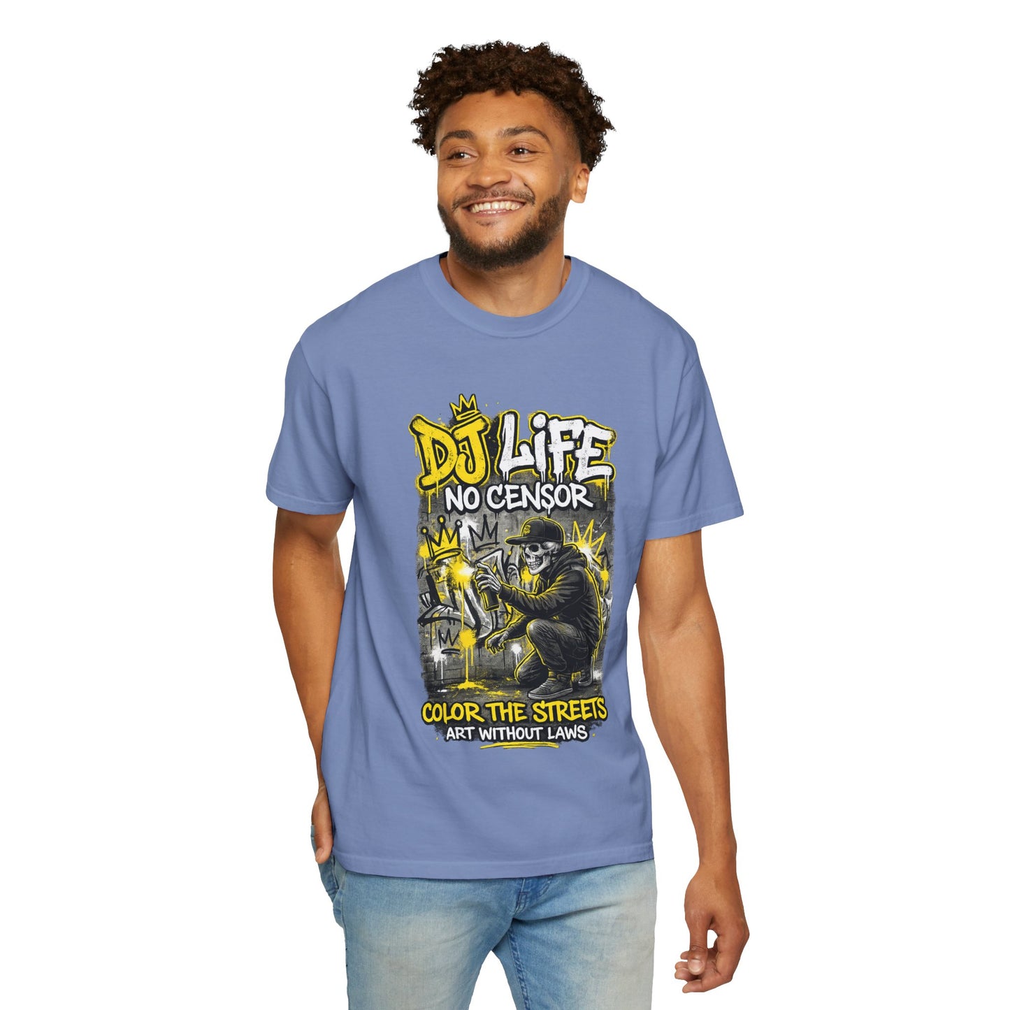 DJ Life No Censor Graphic T-Shirt — Street Art Gorilla "Color the Streets" Tee