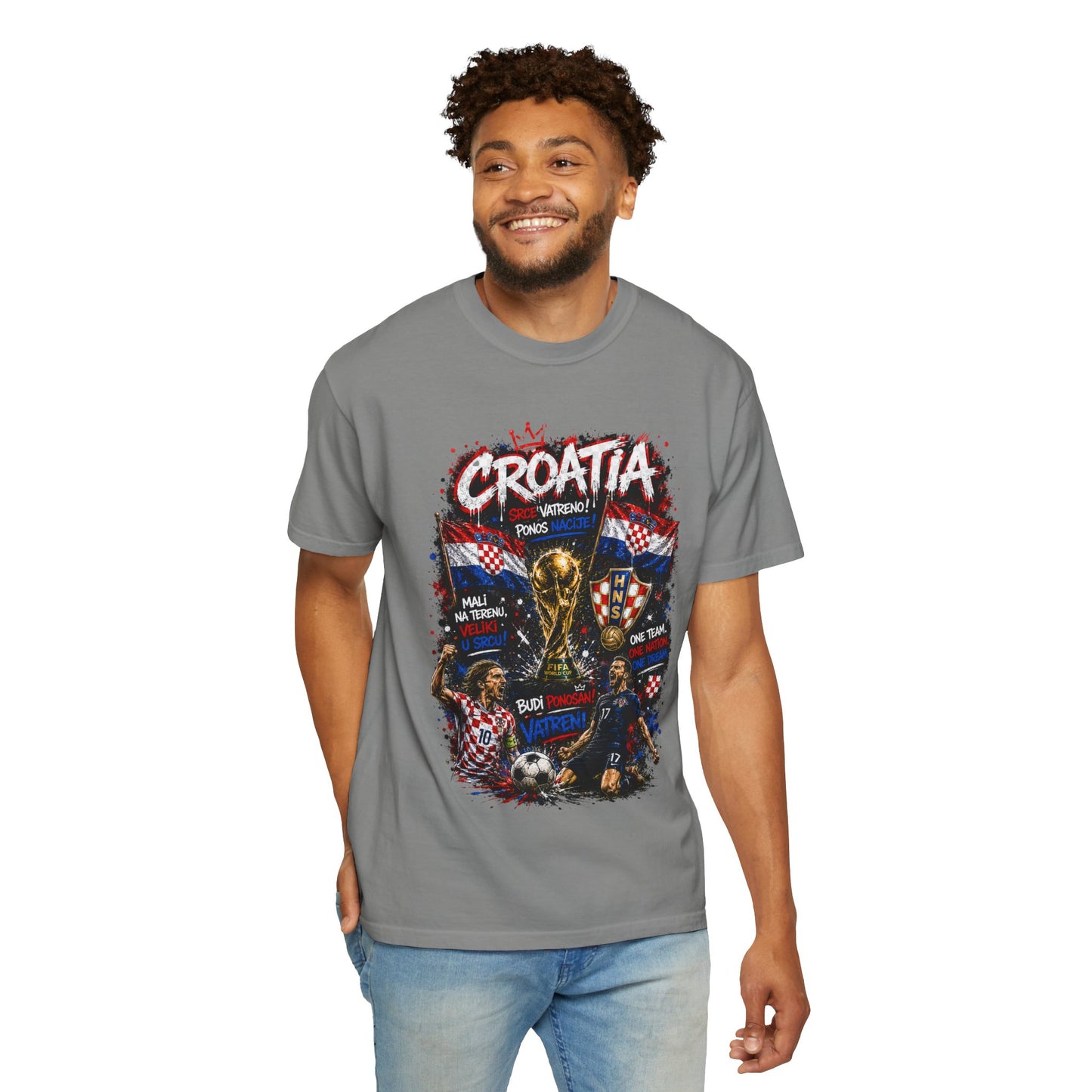 Croatia World Cup Trophy Soccer T-Shirt | Croatian Flag Football Tee