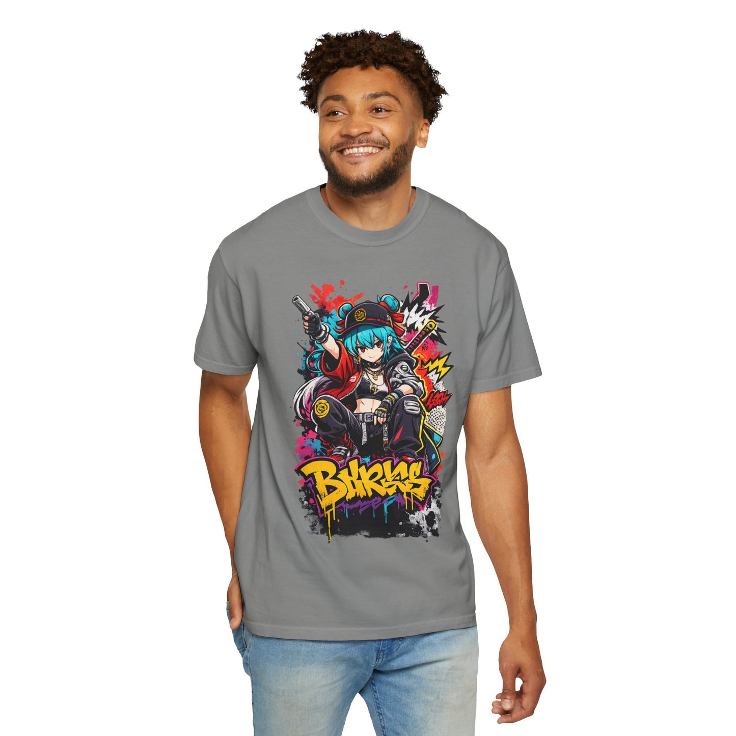 Graffiti Oni Streetwear T-Shirt — 'Bikrus' Anime Urban Graphic Tee