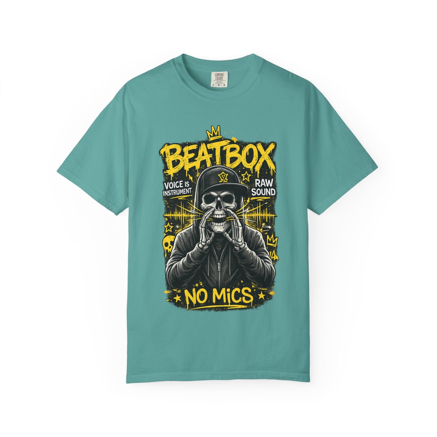 Beatbox No Mics T-Shirt — Skull Vocalist Streetwear Tee