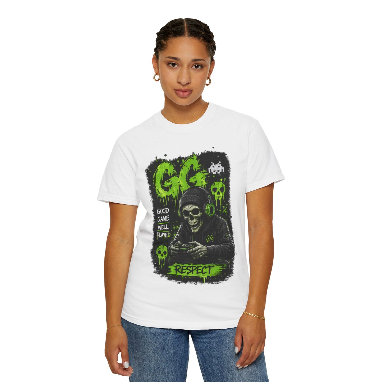 GG Respect Skull Gaming T-Shirt — "Good Game, Well Played" Graphic Tee