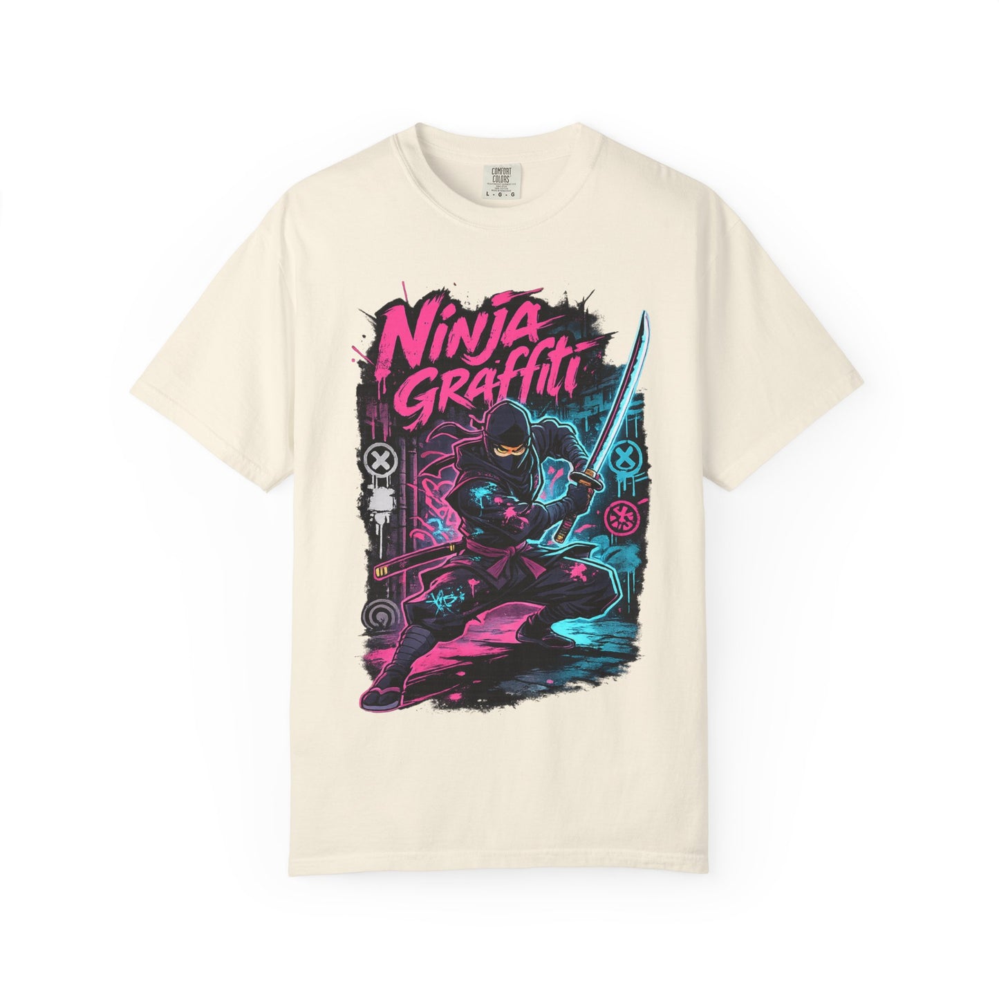 Ninja Graffiti T-Shirt — Neon Samurai Street Art Tee