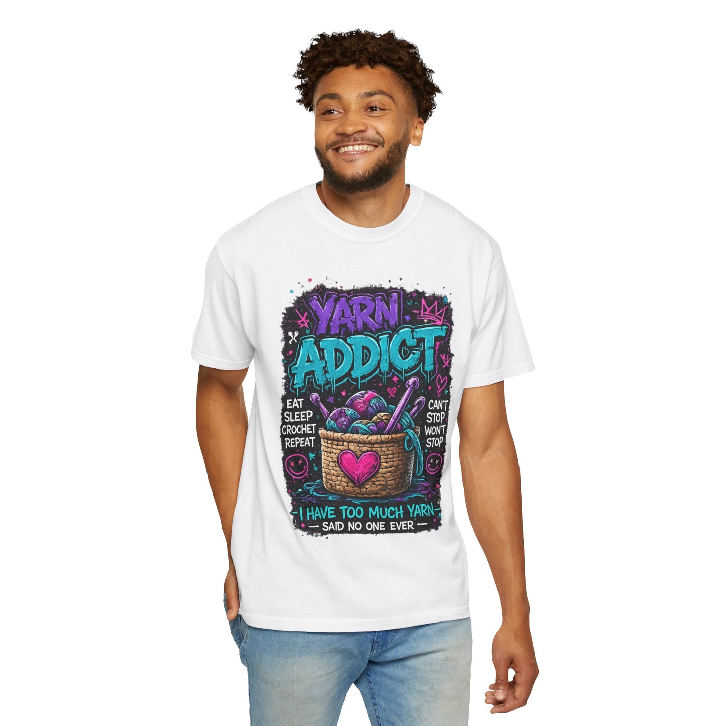 Yarn Addict T-Shirt — Funny Knitting & Crochet Gift Tee