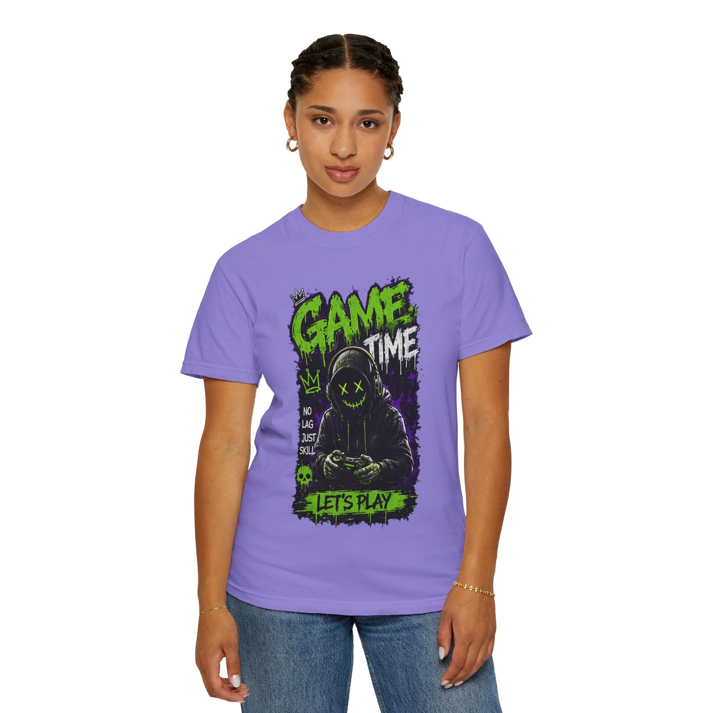Gaming Graphic T-Shirt — "Game Time: Let’s Play" Neon Gamer Tee