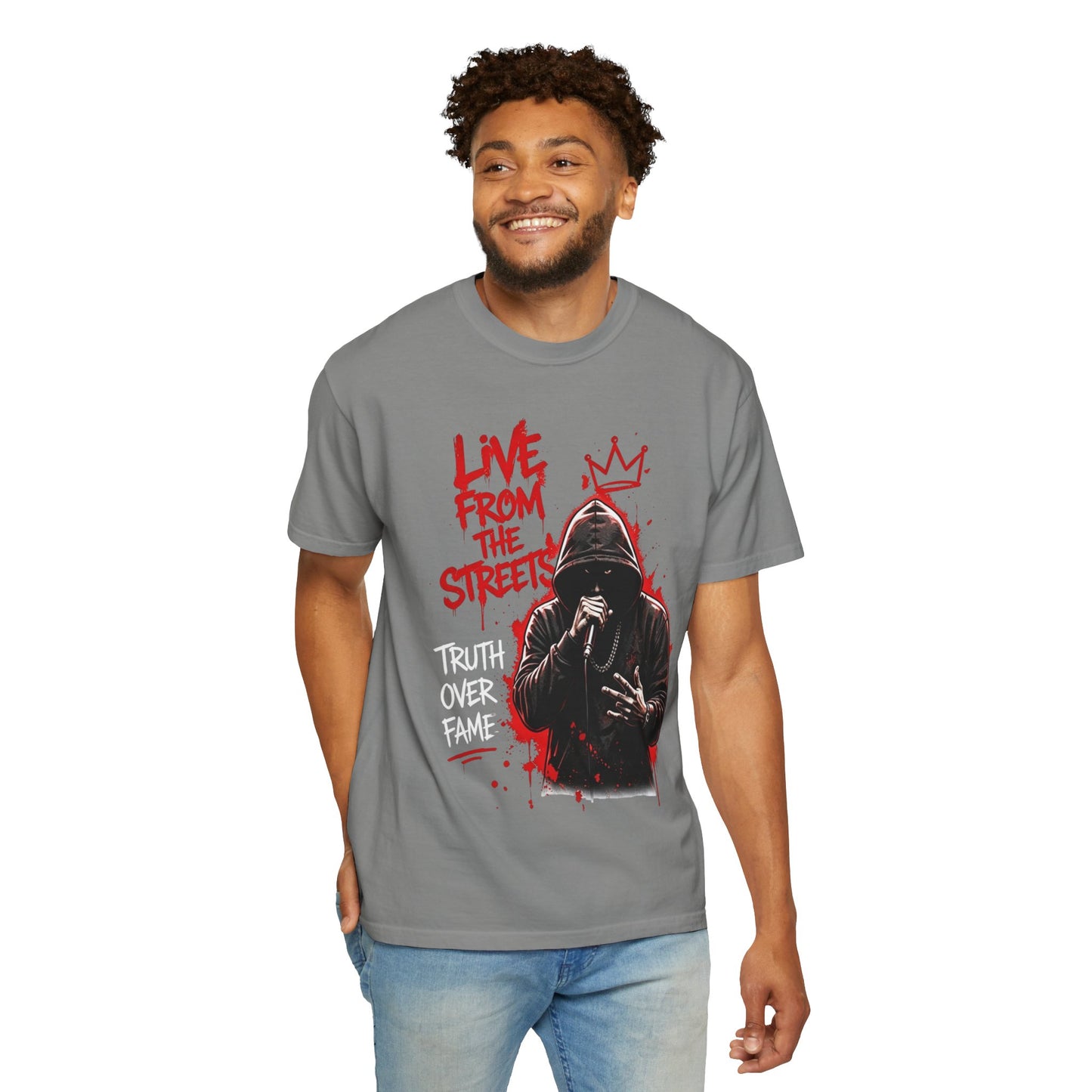 Live From The Streets Graphic T-Shirt — Hoodie Shadow Rapper Design