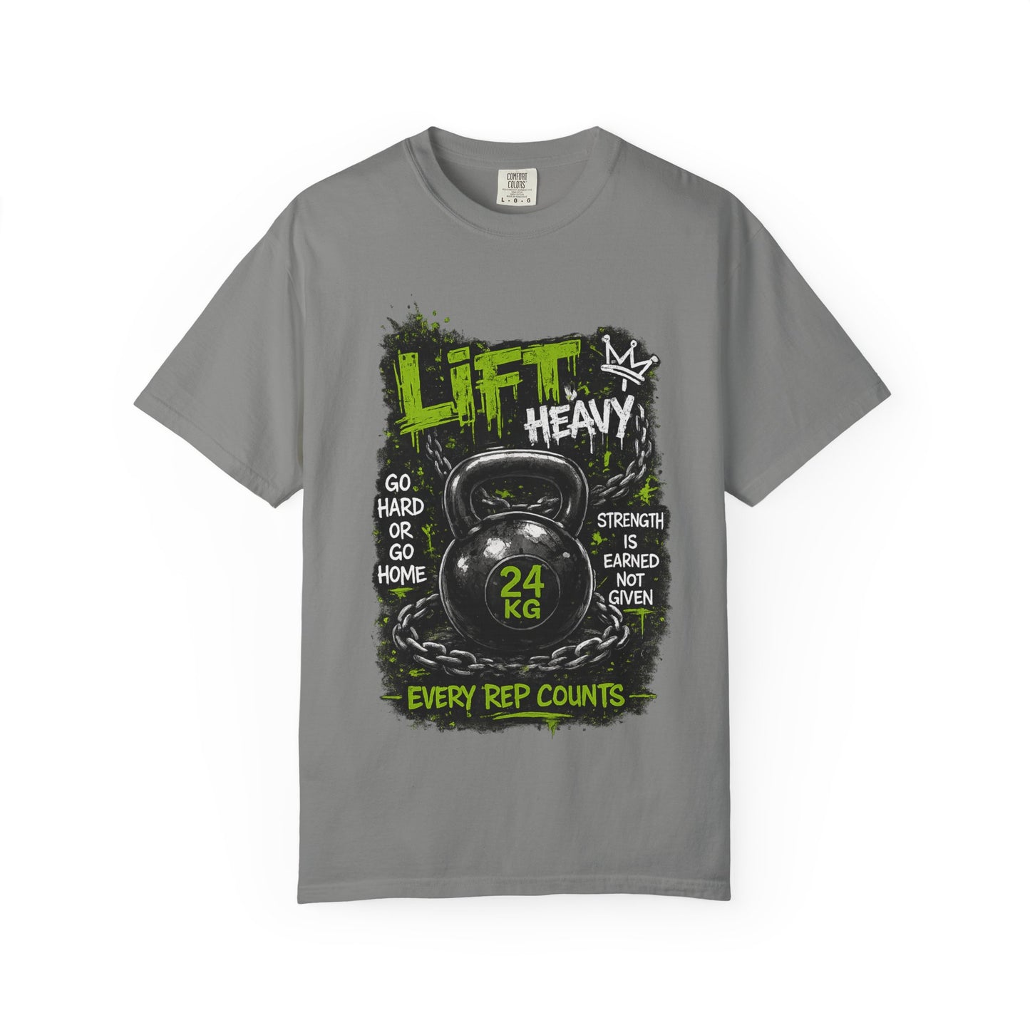 Kettlebell 'Lift Heavy' T-Shirt — Every Rep Counts Gym Tee