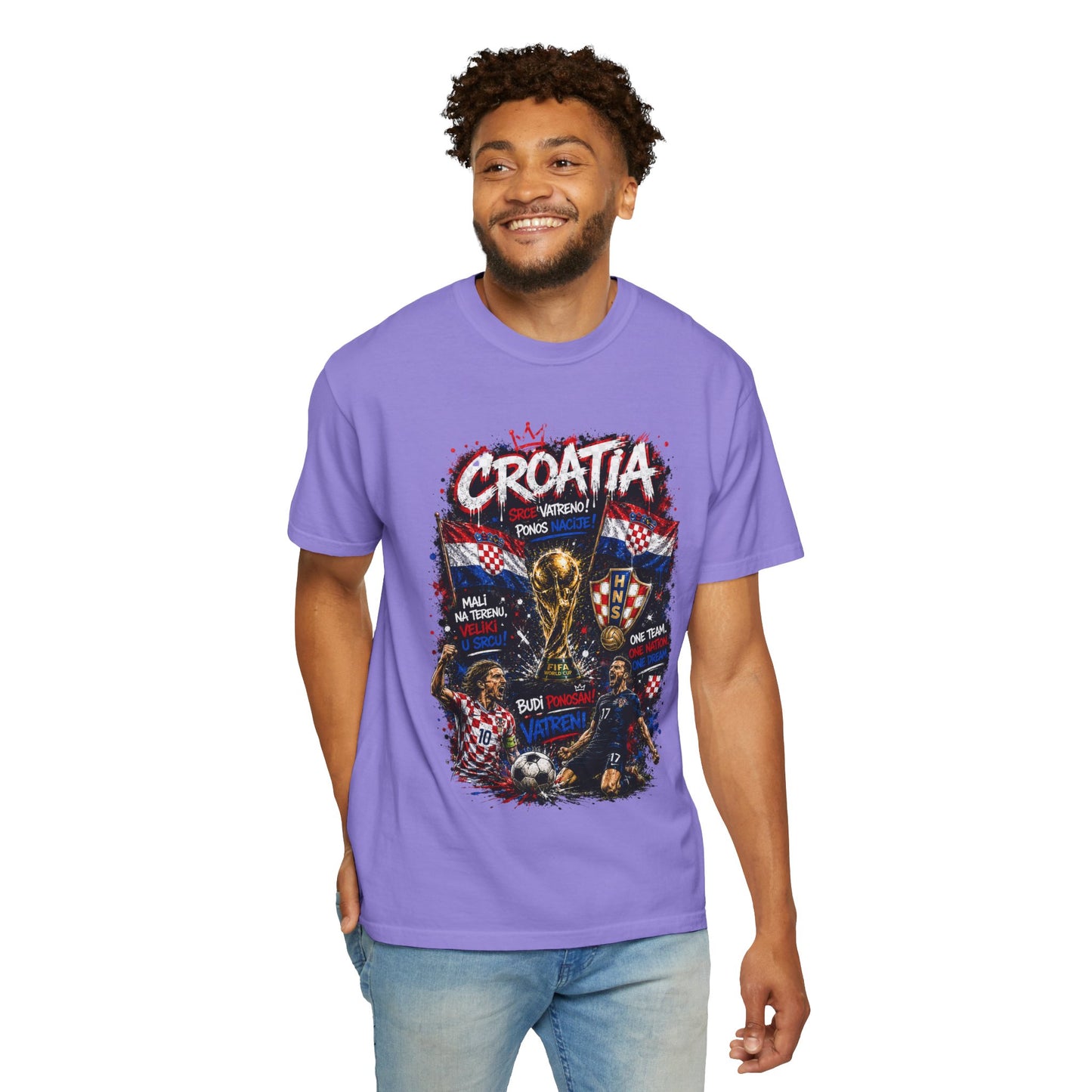 Croatia World Cup Trophy Soccer T-Shirt | Croatian Flag Football Tee