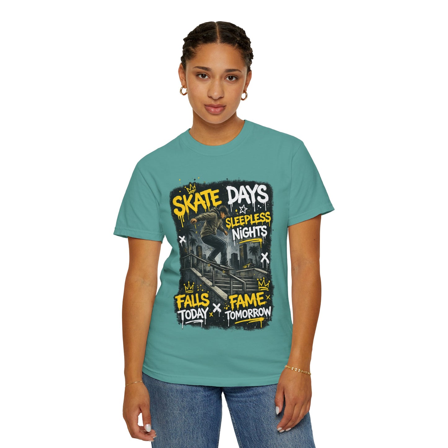 Skate Days Graphic T-Shirt — "Skate Days Sleepless Nights" Streetwear Tee