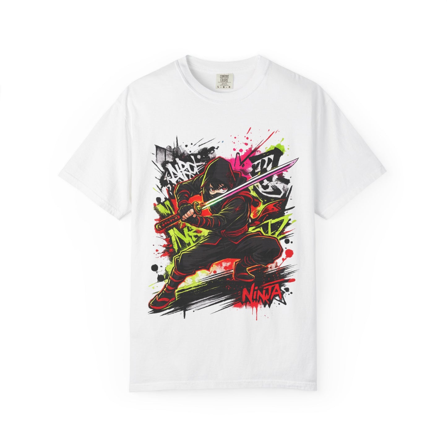 Ninja Graffiti Art T-Shirt – Urban Street Samurai Graphic Tee