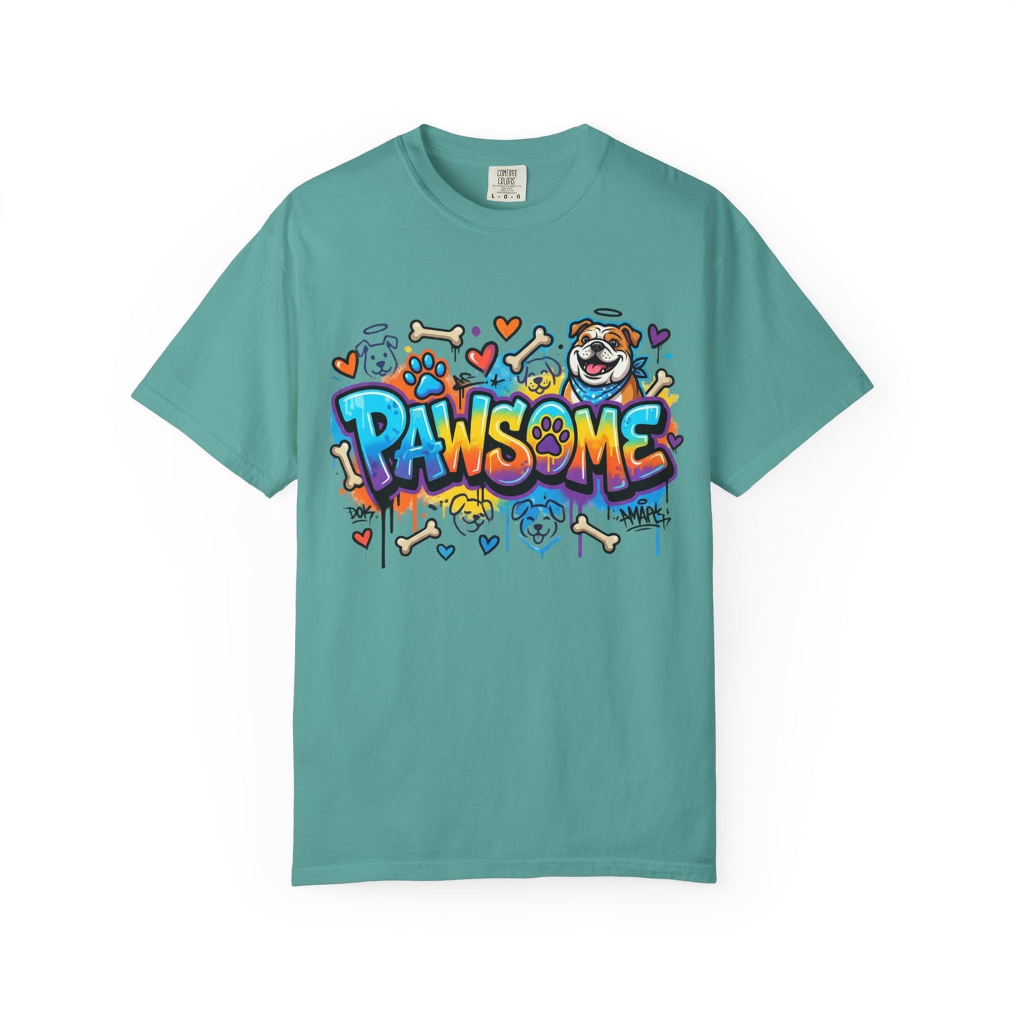 Pawsome Graffiti Dog T-Shirt — Colorful Pet Lover Tee
