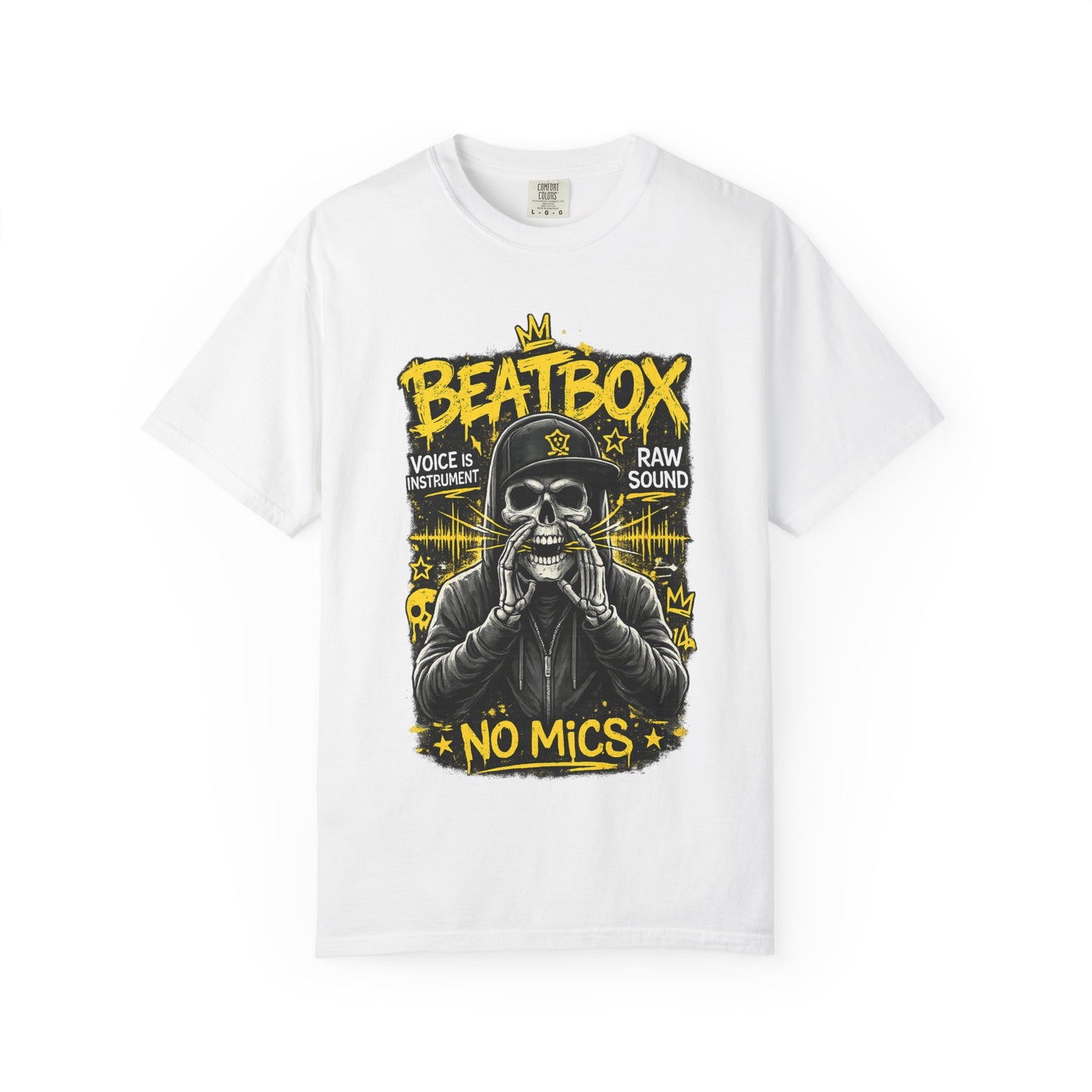 Beatbox No Mics T-Shirt — Skull Vocalist Streetwear Tee