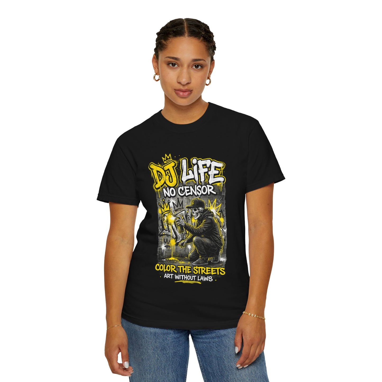 DJ Life No Censor Graphic T-Shirt — Street Art Gorilla "Color the Streets" Tee