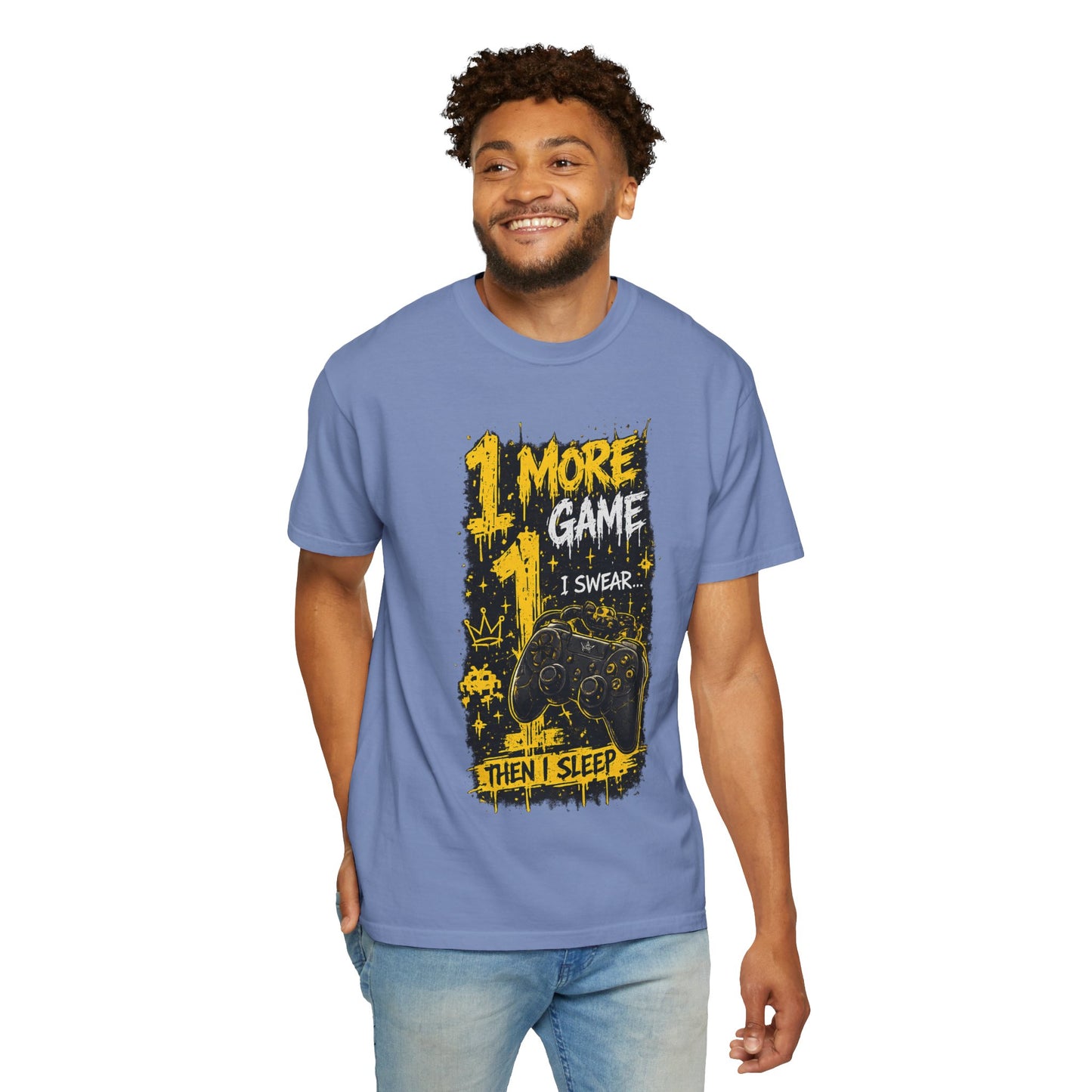 Gaming T-Shirt — “1 More Game I Swear Then I Sleep” Graphic Tee
