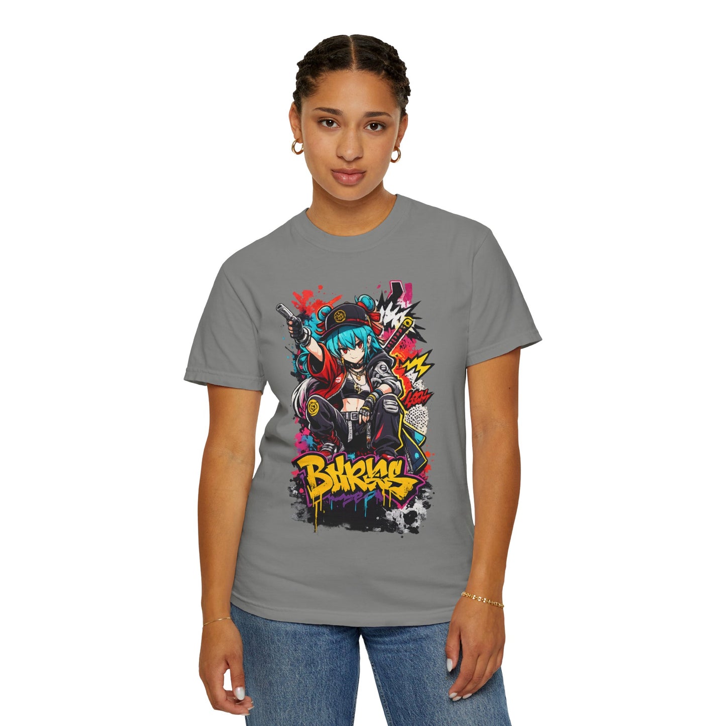 Graffiti Oni Streetwear T-Shirt — 'Bikrus' Anime Urban Graphic Tee