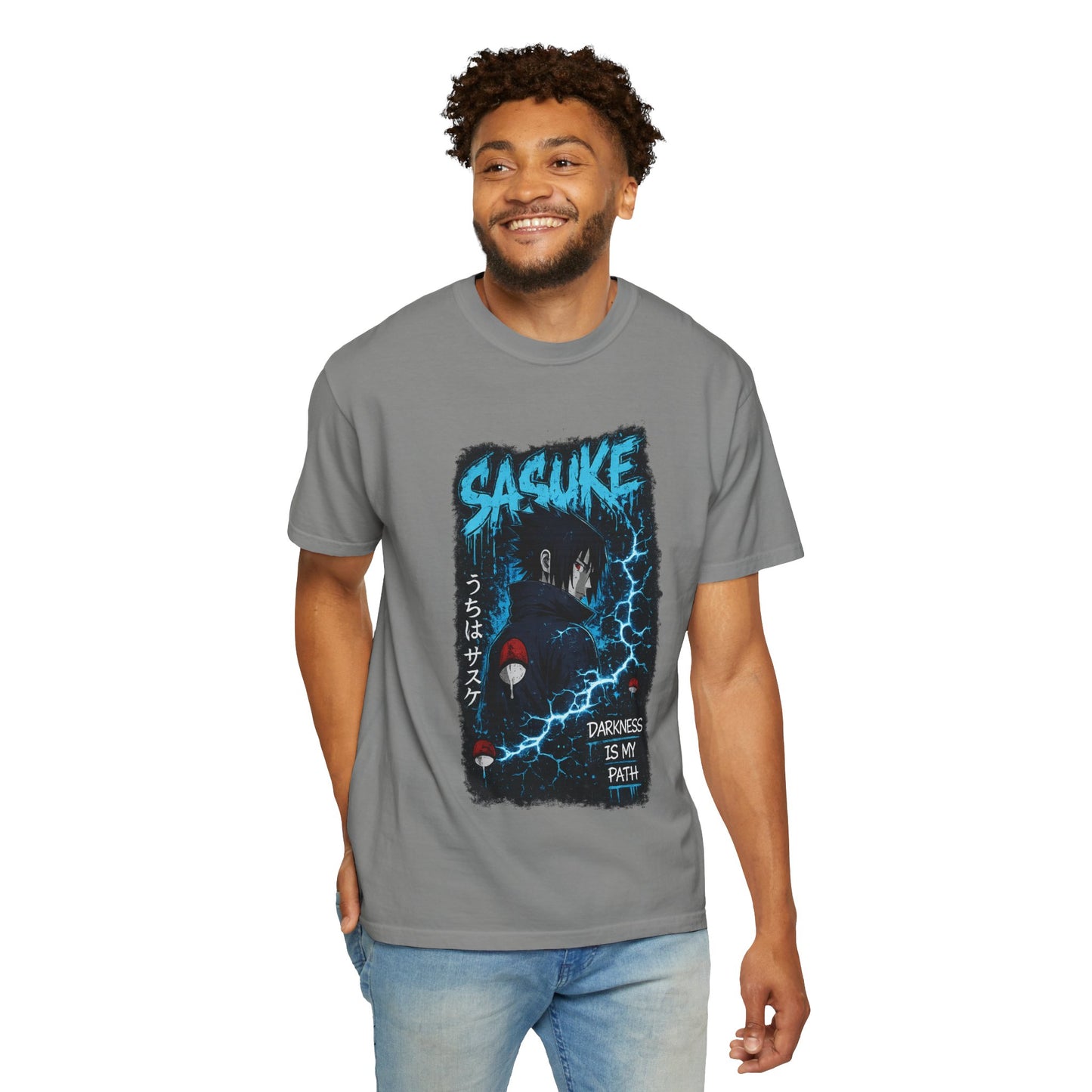 Sasuke Anime T-Shirt — "Darkness Is My Path" Graphic Tee