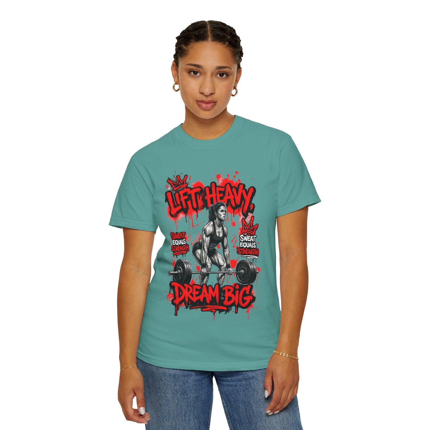 Lift Heavy Dream Big T-shirt | Female Deadlift Weightlifting Design