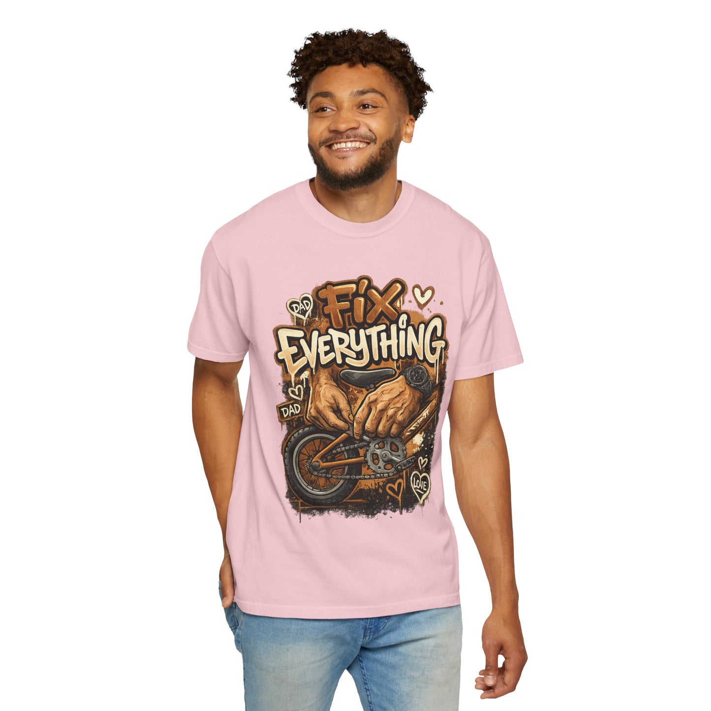 Fix Everything hands repairing bicycle T-Shirt | mechanic repair art