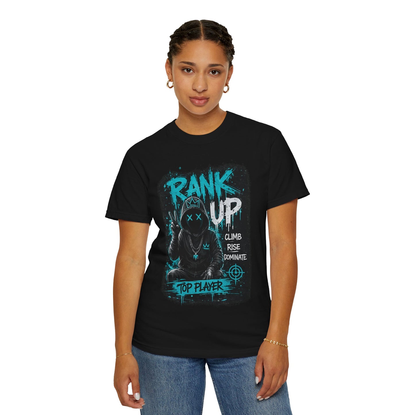 Rank Up Gaming T-Shirt — "Top Player" Gamer Graphic Tee