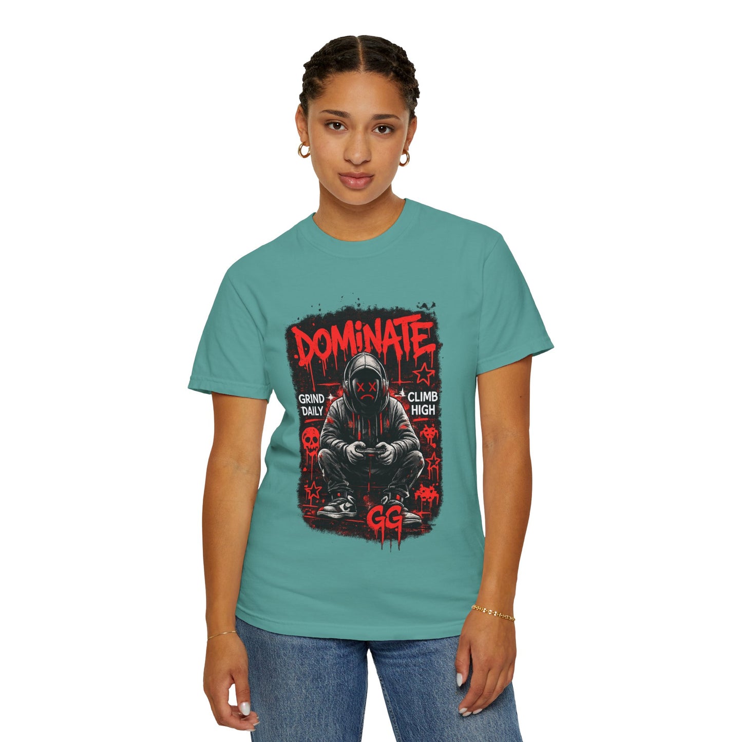 Dominate Gamer Hoodie Graphic T-Shirt | Gaming Streetwear Tee