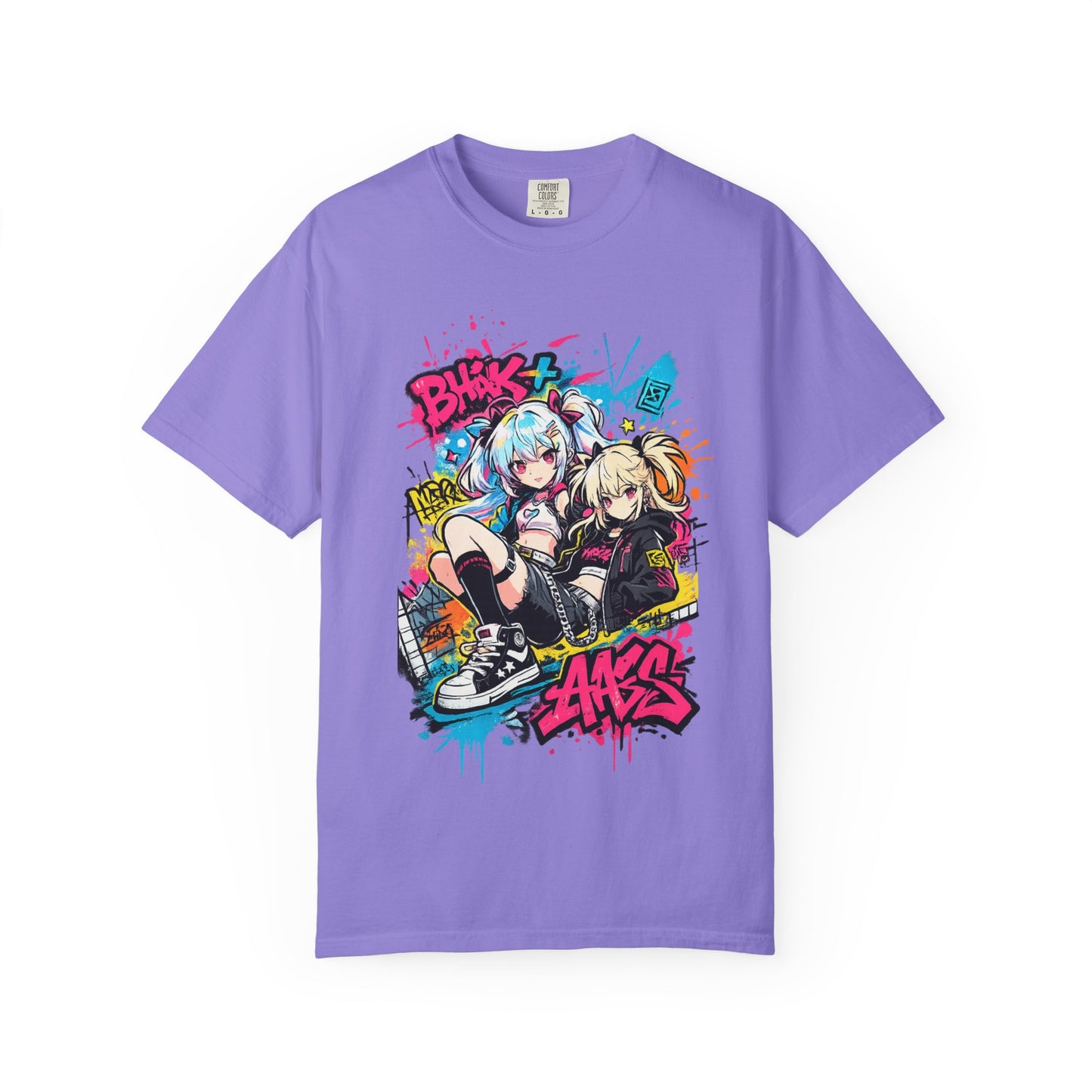 Anime Streetwear T-Shirt — 'Bucks & Sakes' Graffiti Girls Graphic Tee