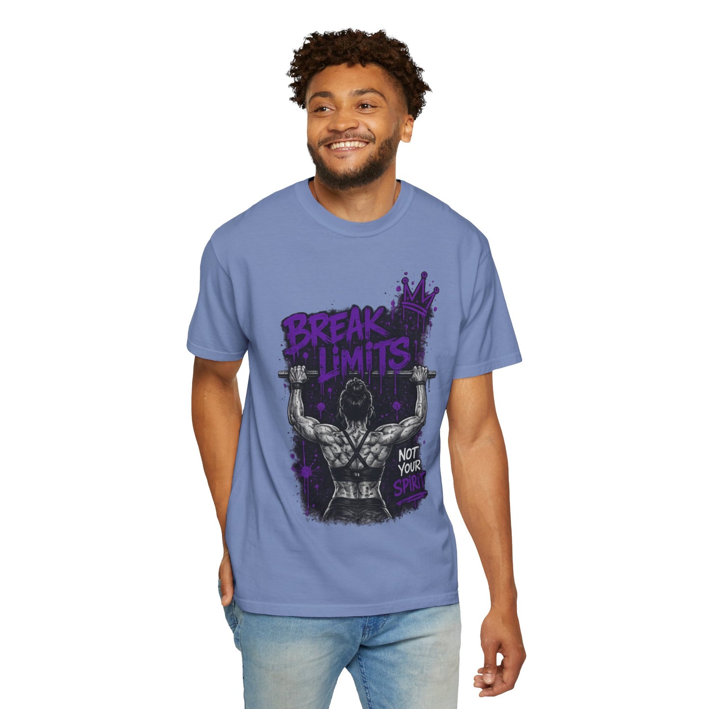 Break Limits Weightlifting T-Shirt – "Not Your Spirit" Gym Tee