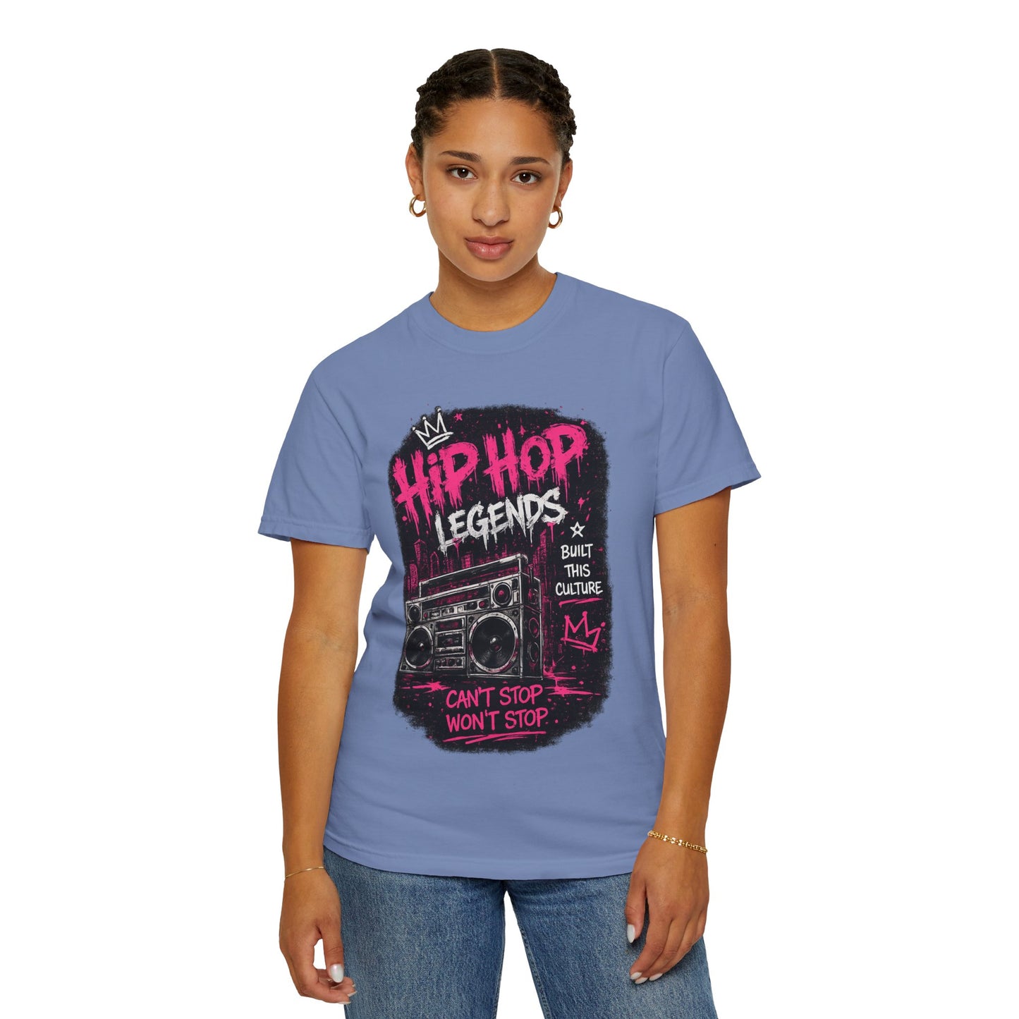 Hip Hop Legends Music T-Shirt — Can't Stop Won't Stop Retro Boombox Tee