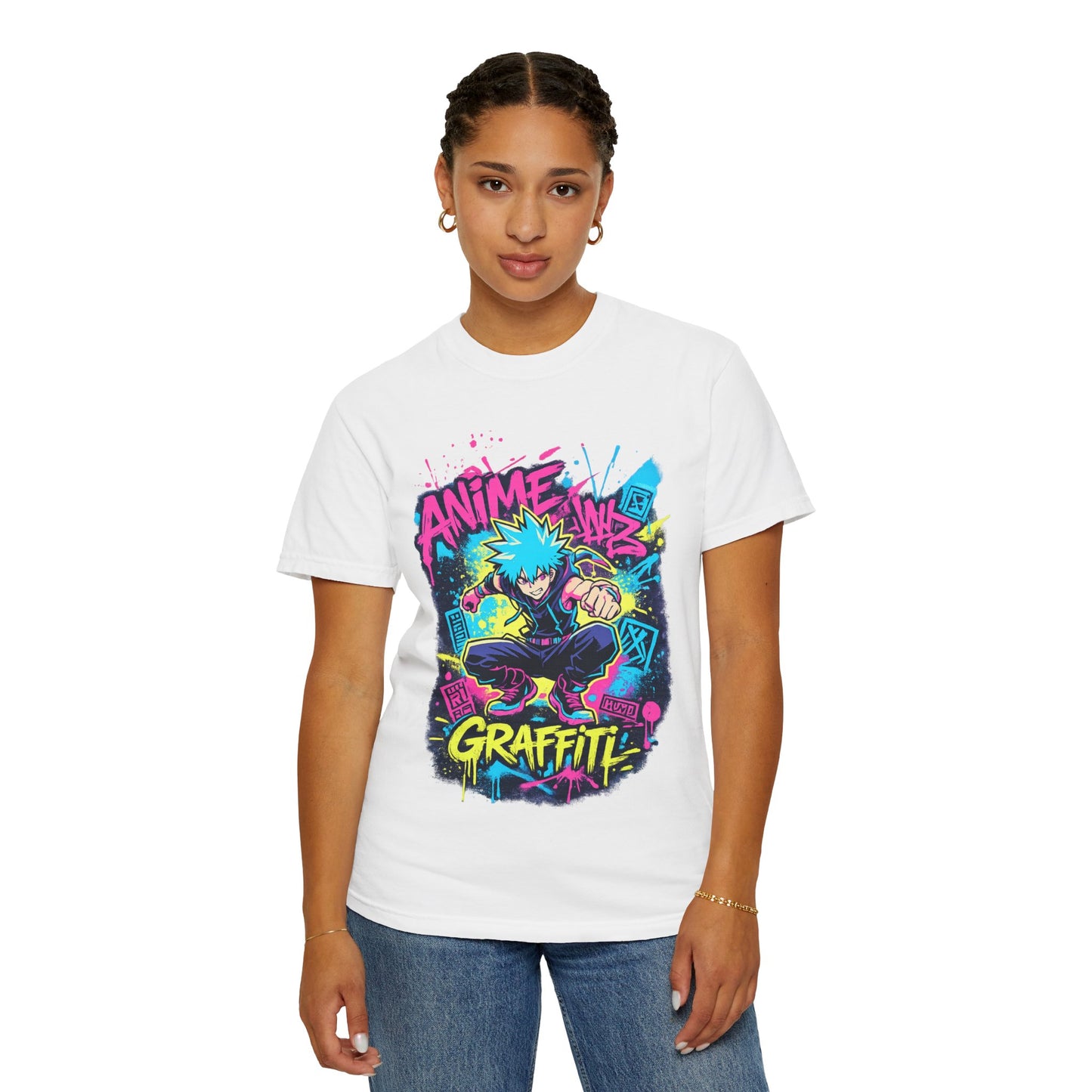 Anime Graffiti T-Shirt — Neon Street Art Skate Anime Design