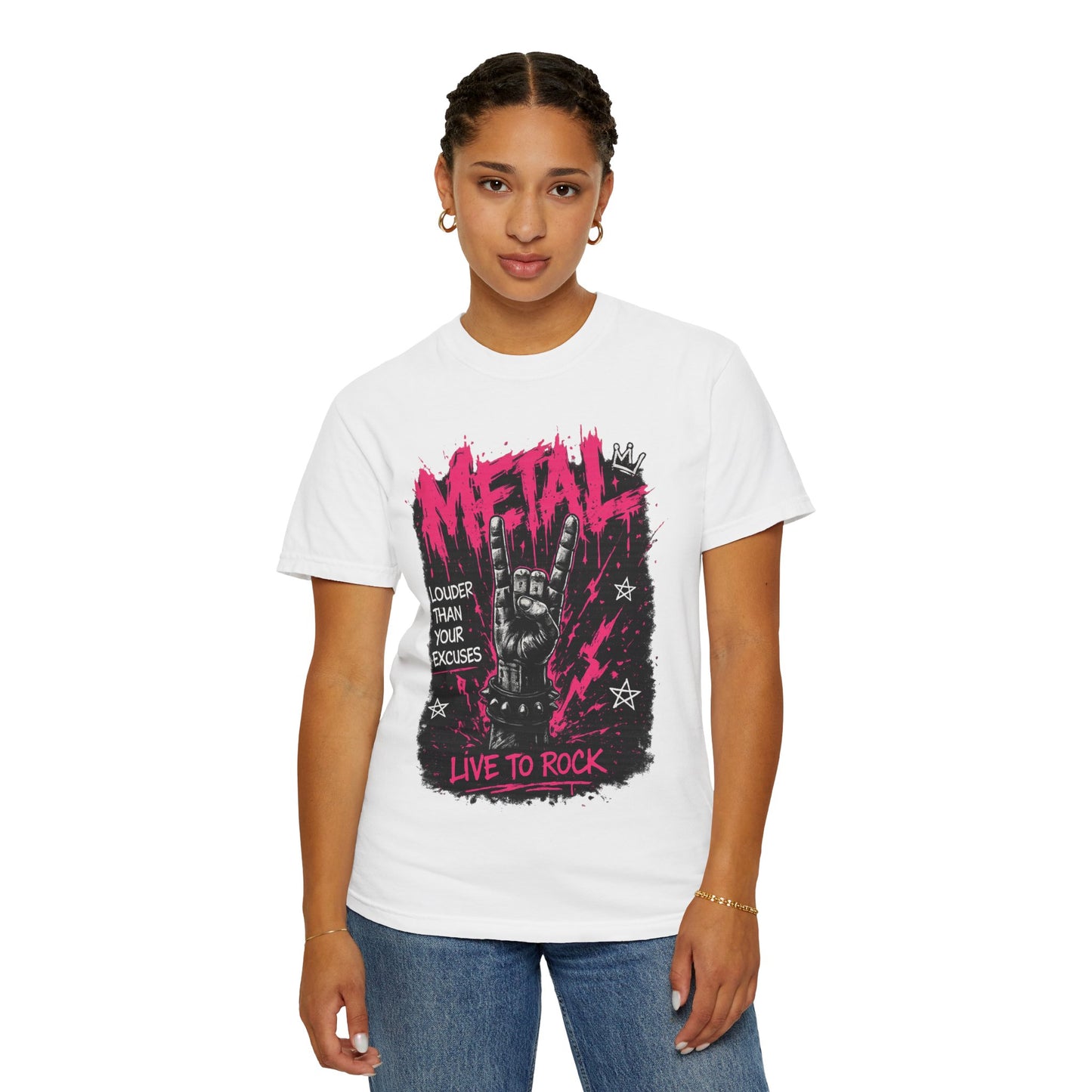 Metal "Live to Rock" T-Shirt — Louder Than Your Excuses Music Graphic Tee